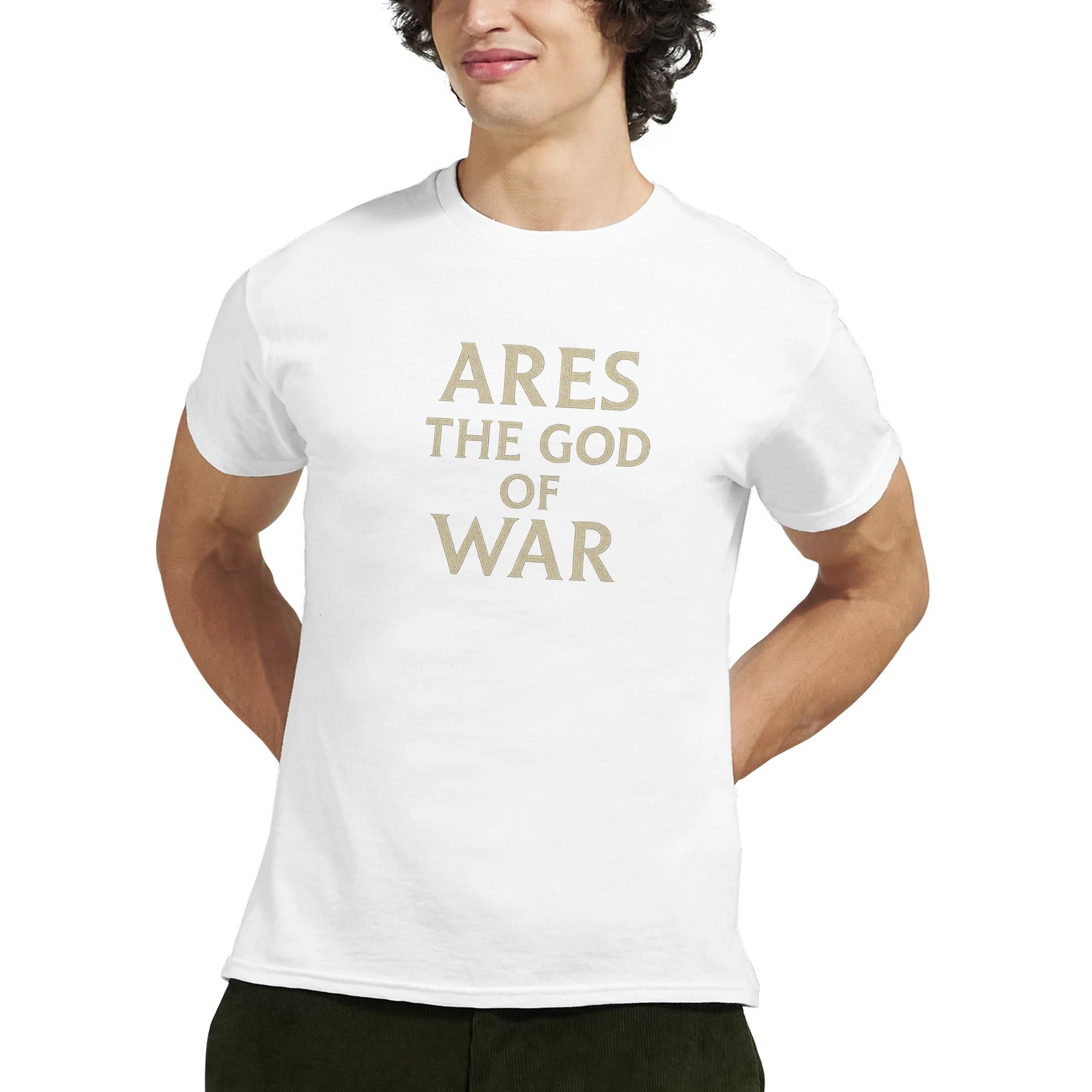 Ares Greek God, Minimalist T-Shirt - Realistic Battle Scars Design - Perfect Gift for Mythology Enthusiasts,