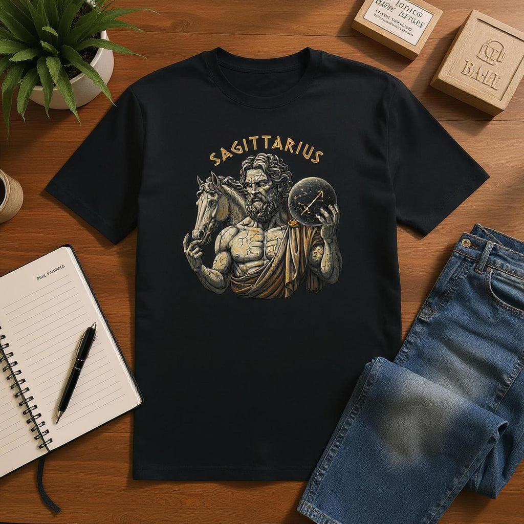 Minimalist Zeus Sagittarius T-Shirt - Unisex Cotton Tee - Perfect Astrology Gift