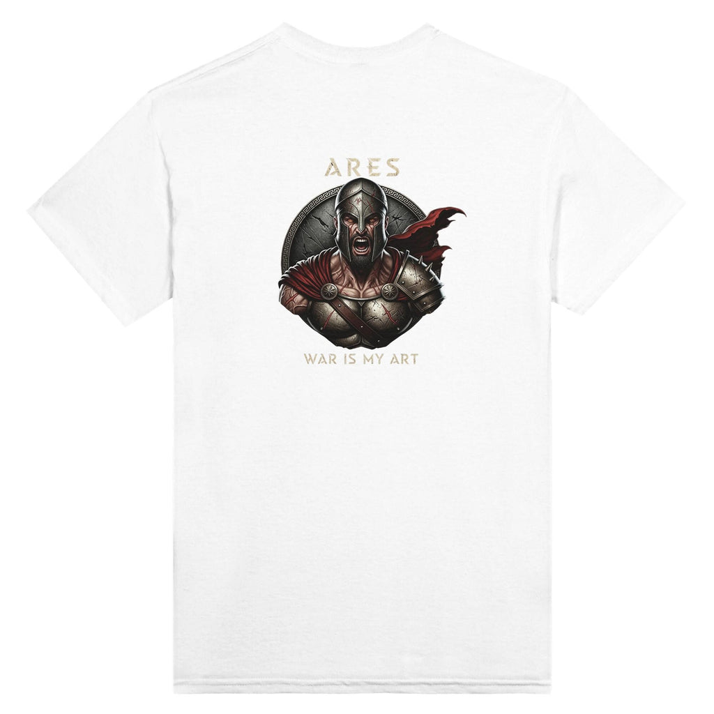 Ares Greek God, Minimalist T-Shirt - Realistic Battle Scars Design - Perfect Gift for Mythology Enthusiasts,