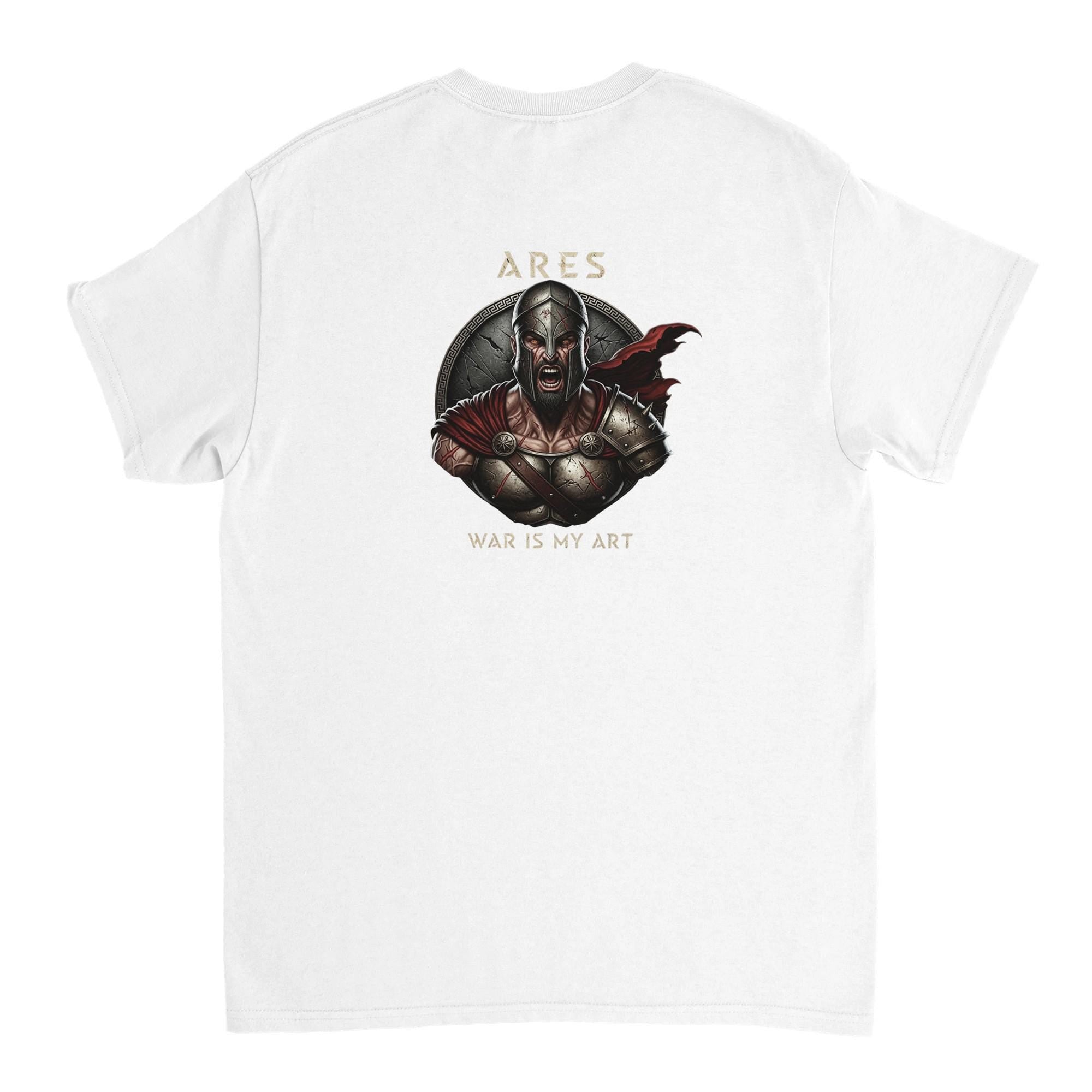 Ares Greek God, Minimalist T-Shirt - Realistic Battle Scars Design - Perfect Gift for Mythology Enthusiasts,