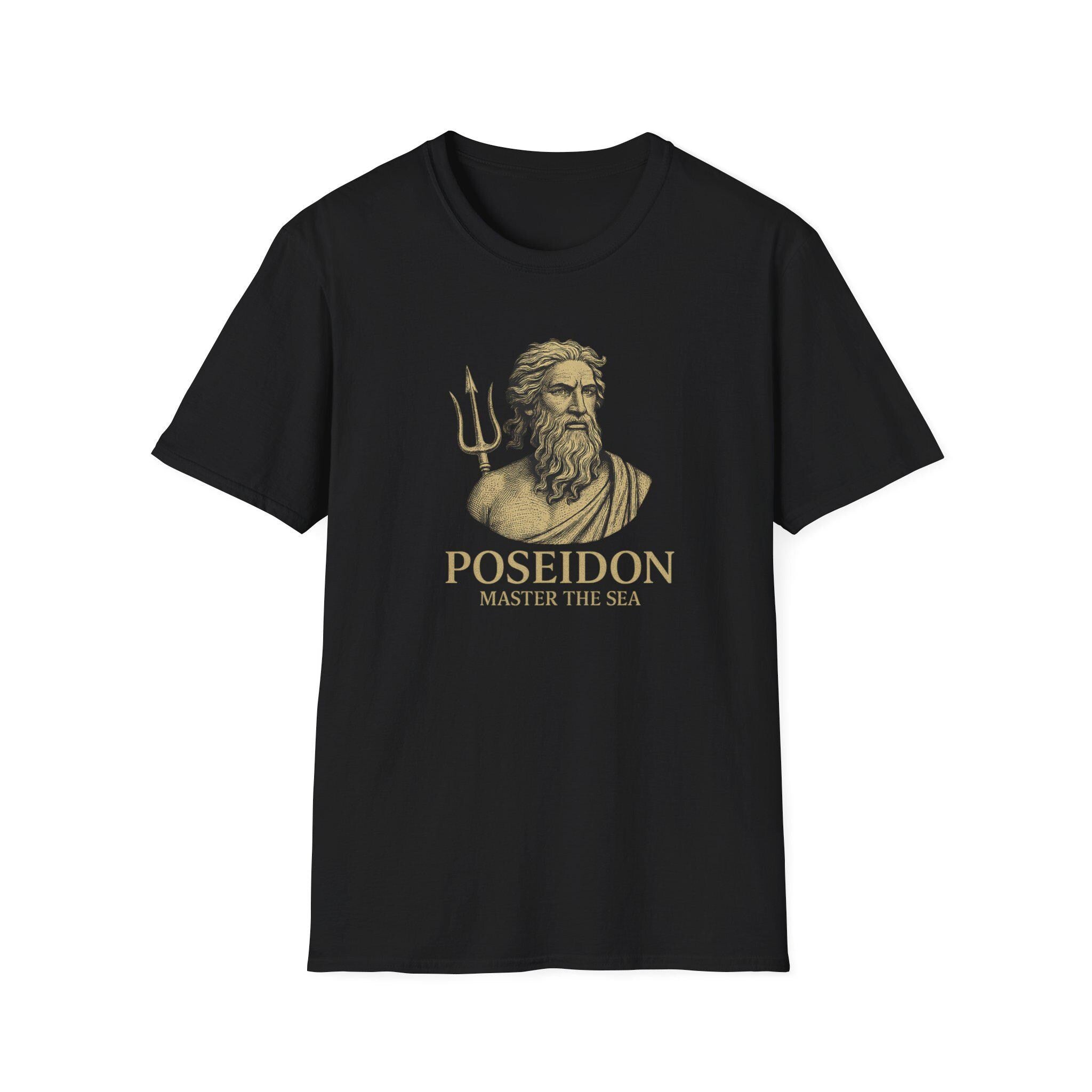 Greek God Poseidon Unisex Tee Shirt, Mythology Beach Ocean Top, Neptune Men Women Tshirt, Mythical Sea King Camiseta, Sea Deity Shirt, Greek