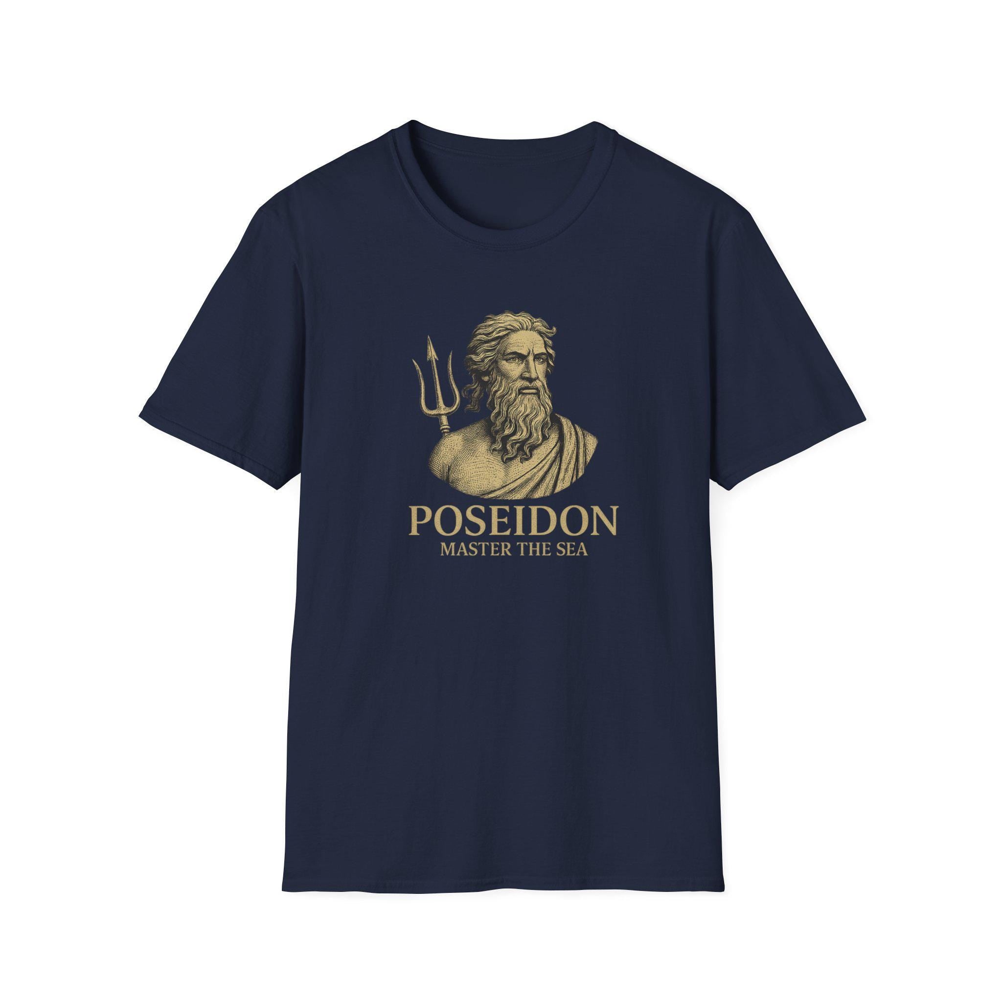 Greek God Poseidon Unisex Tee Shirt, Mythology Beach Ocean Top, Neptune Men Women Tshirt, Mythical Sea King Camiseta, Sea Deity Shirt, Greek